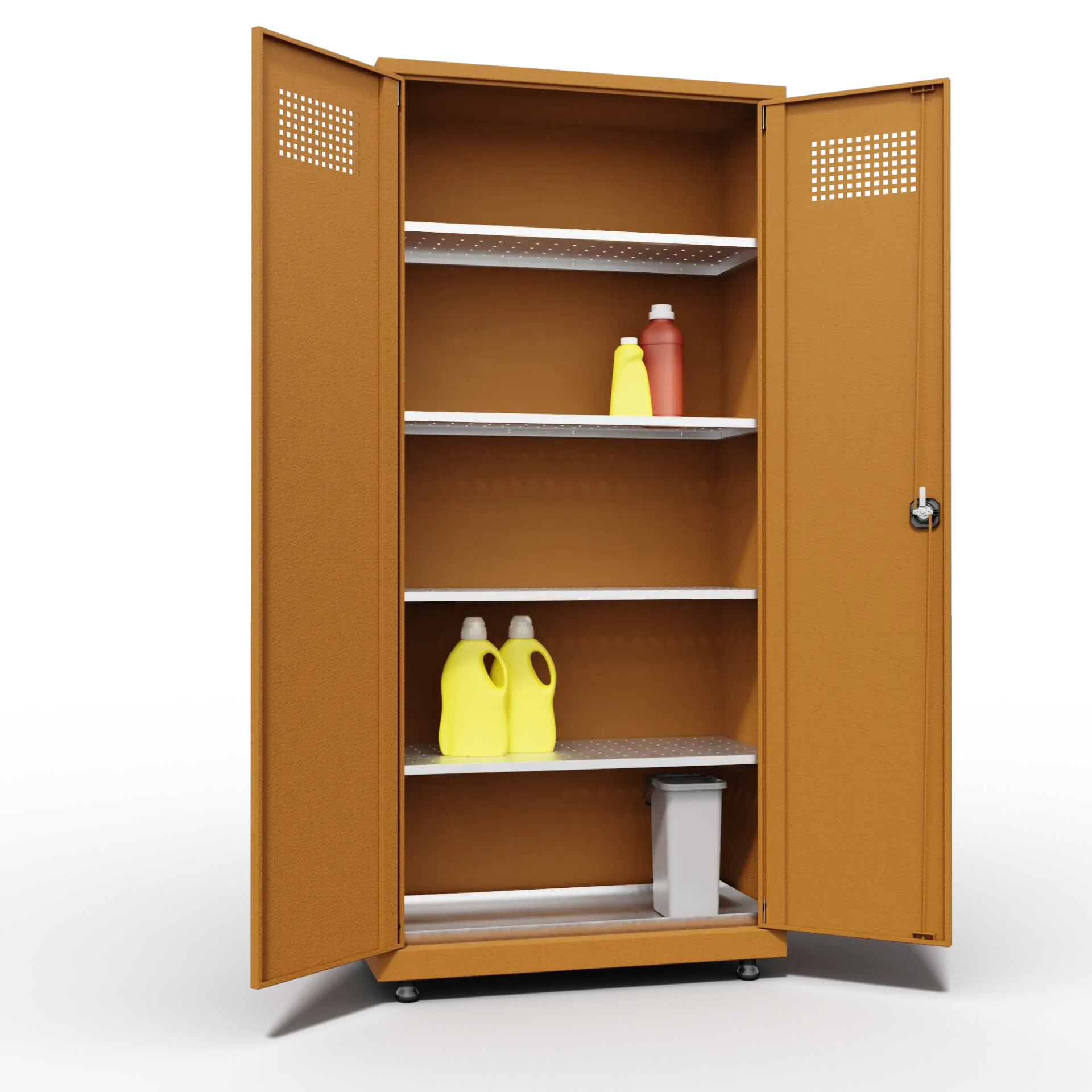 Kast voor chemische stoffen met 4 planken 92x43x19cm