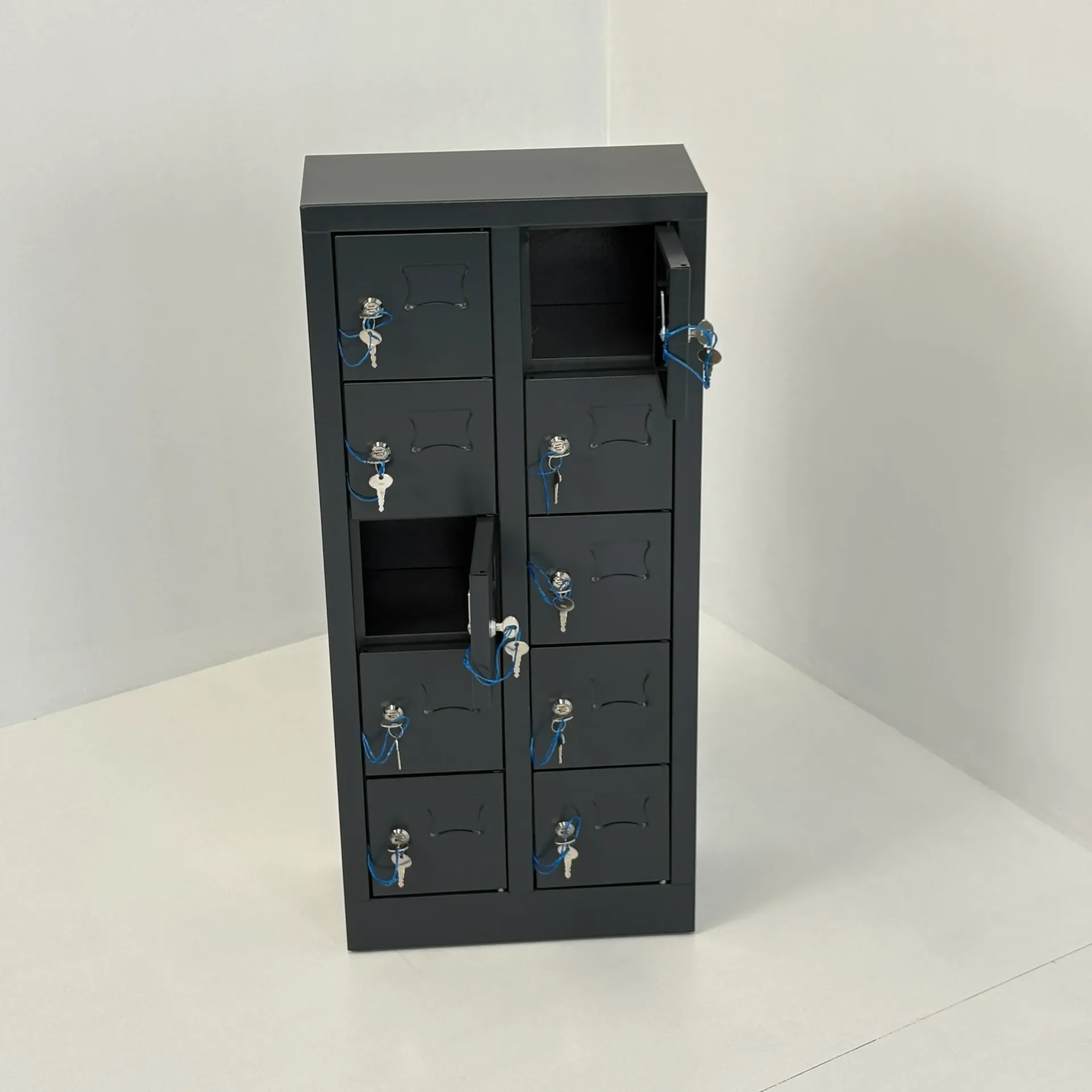 [107522] Telefoon opbergkast 5-laags 10 deuren 42x20x92cm Antracietgrijs